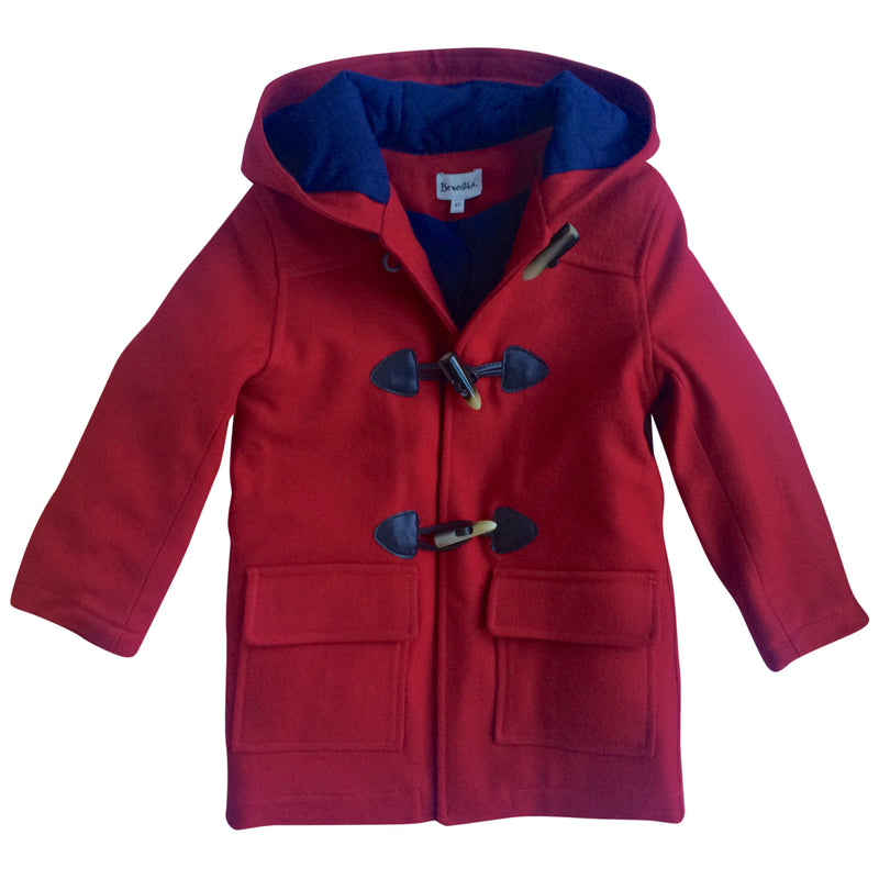 Childrens red duffle coat sale