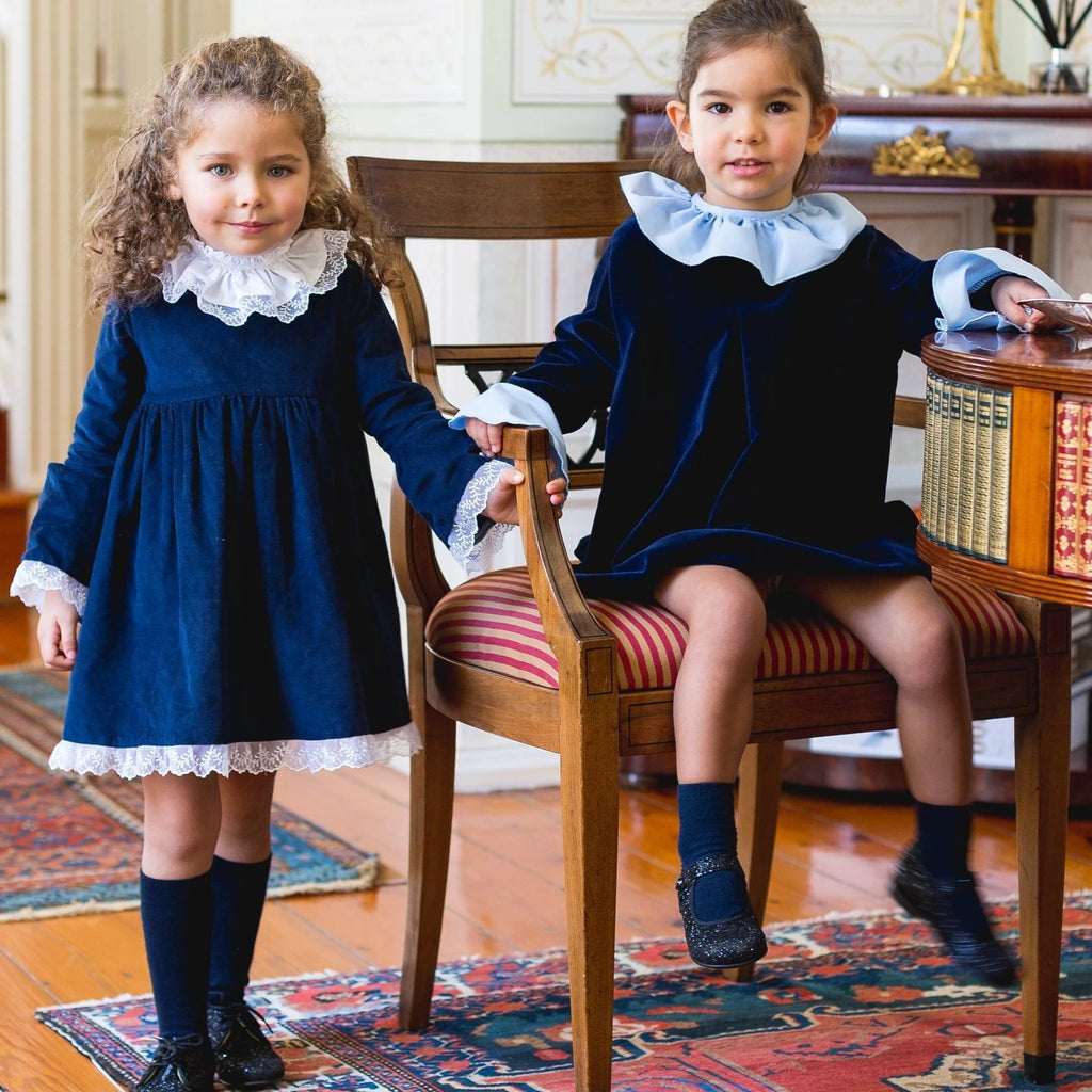 Navy Dress with Lace