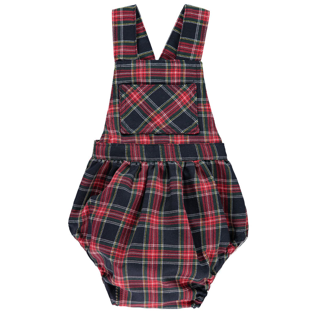 Navy Tartan Romper